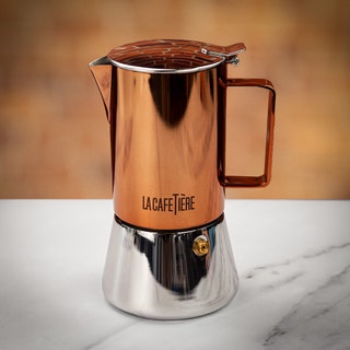 Stovetop 4 Cup Cafetiere - Chrome / Copper