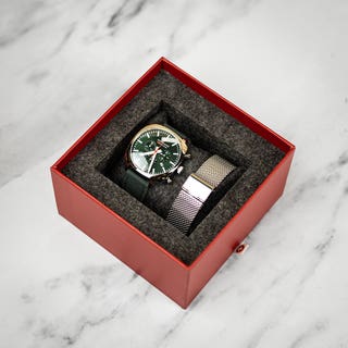 Grand Cushion - Green Dial / Green Vg Leather Strap + Stainless Steel Strap / 41mm