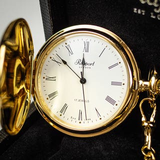 Mechanical Full Hunter Pocket Watch - Gold Plated
