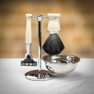 4pc Mach3 Shaving Set - Ivory White