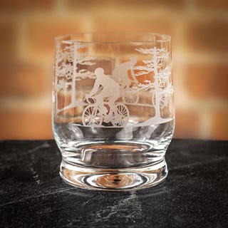 Aspect Glass Tumbler with Etching - Cycling