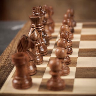 Regency Chess Deluxe Hardwood Folding Chess Set -  Travel