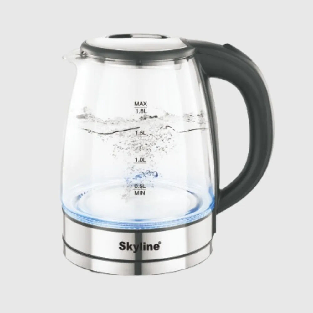 Skyline 1500W Electric Glass Kettle, 1.8L
