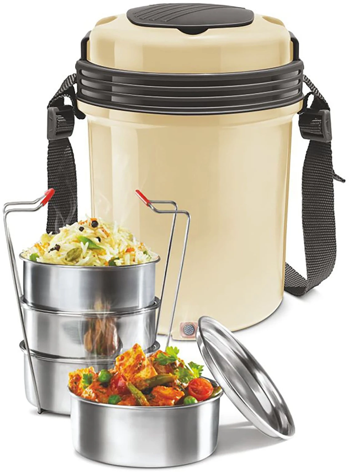MILTON Electron-White 4 Containers Plastic Office Lunch Box