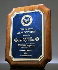 Blue Crystal Award Plaque