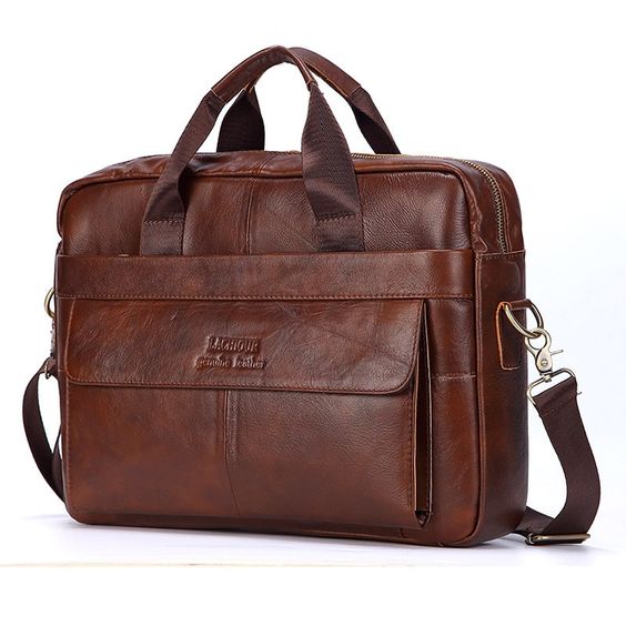 Classic Leather Office Messenger Bag