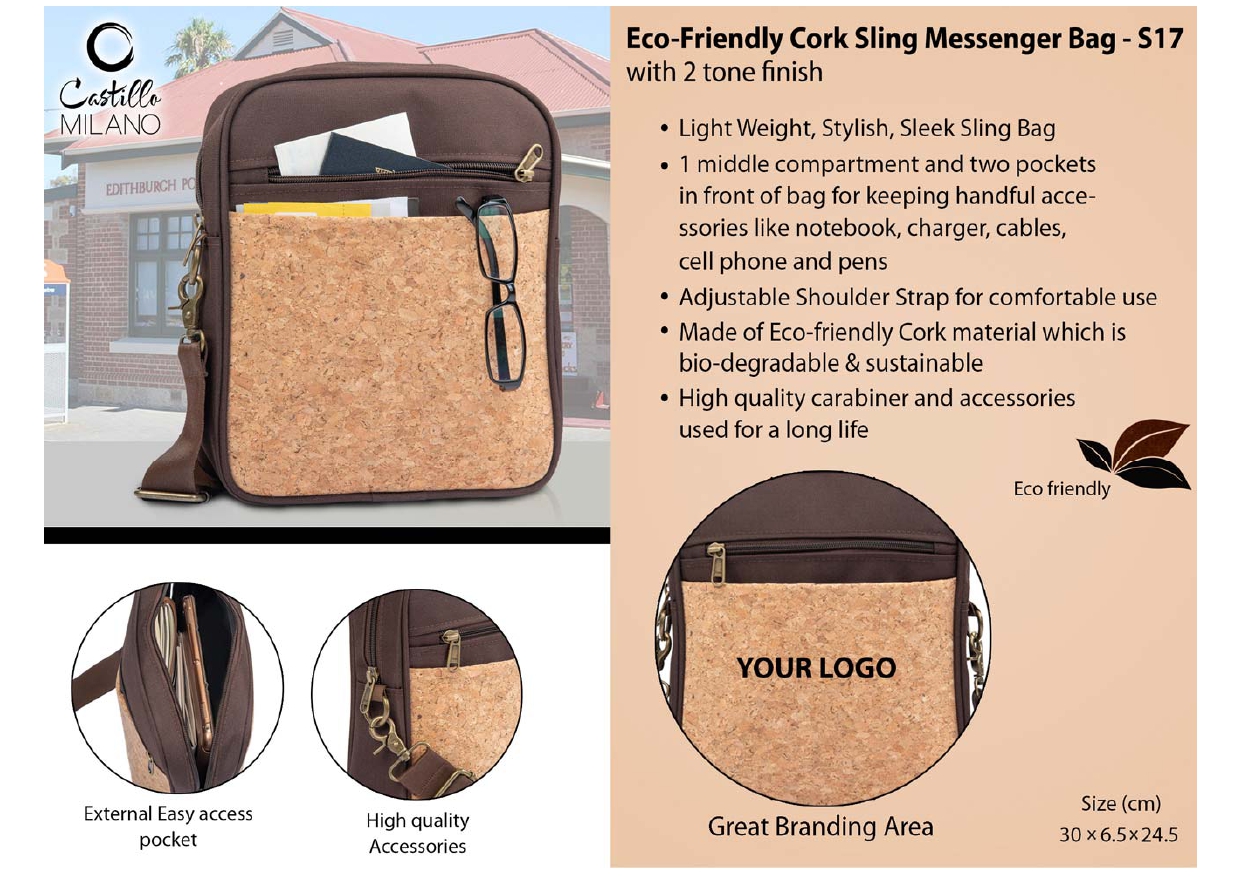 Cork Sling Messenger Bag