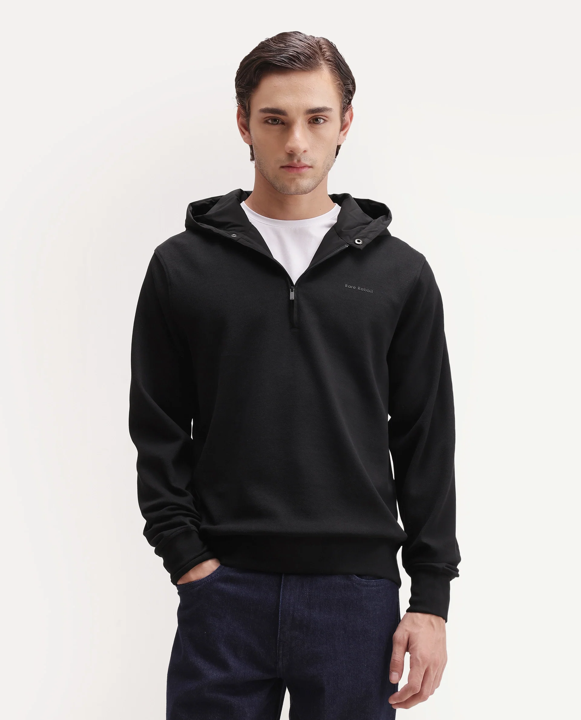 COTTON BLEND PLAIN SWEATSHIRT – Rare Rabbit