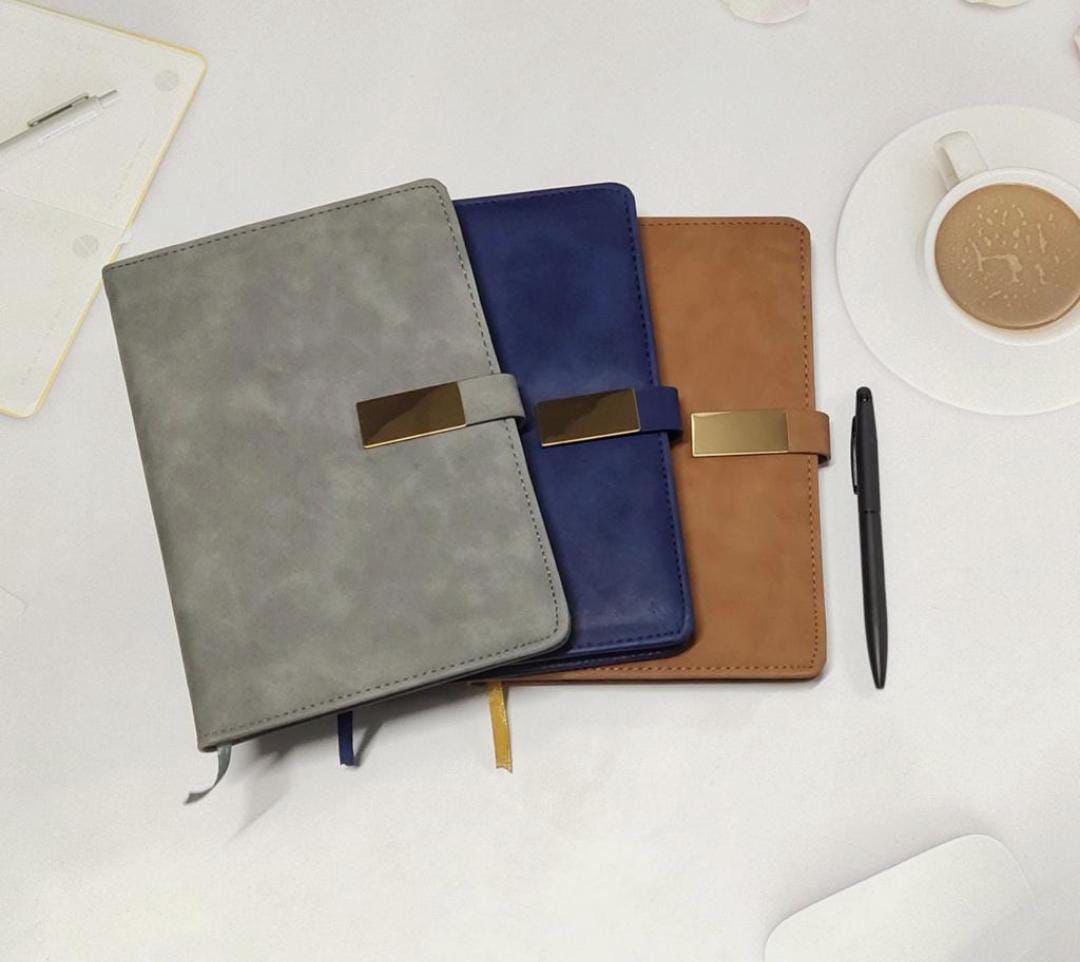 Executive Leather Notebook With Metal Closure