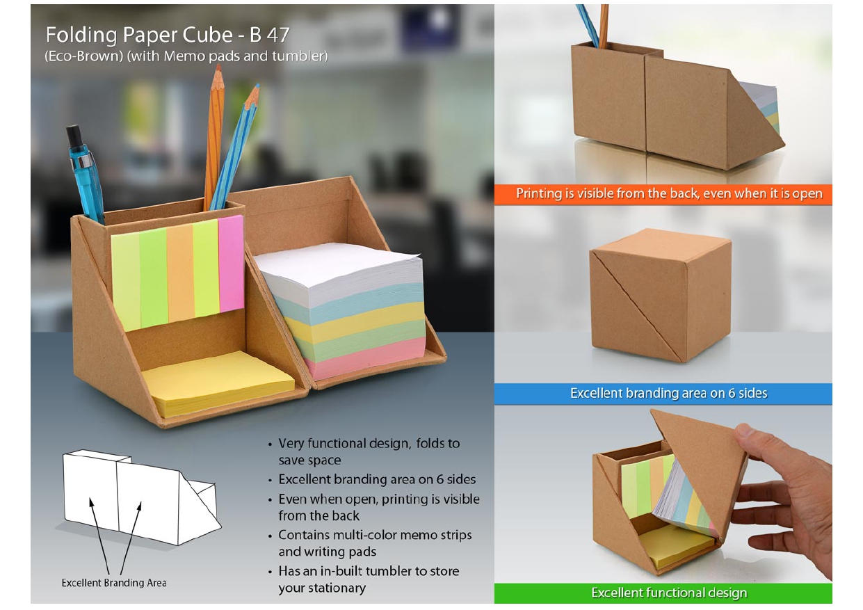 Folding Paper Cube Organizer