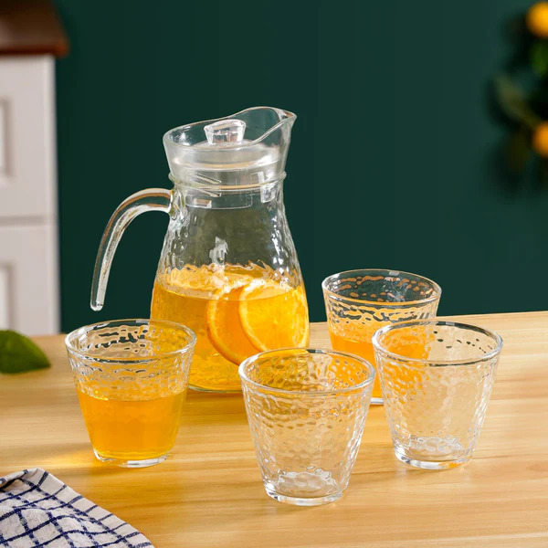 Hammered Glass Drinkware Set
