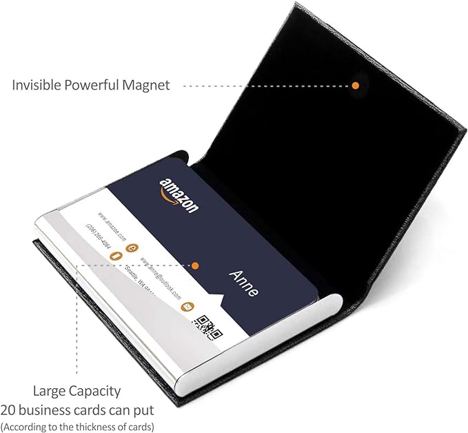 Magnetic PU Leather Visiting Card Holder