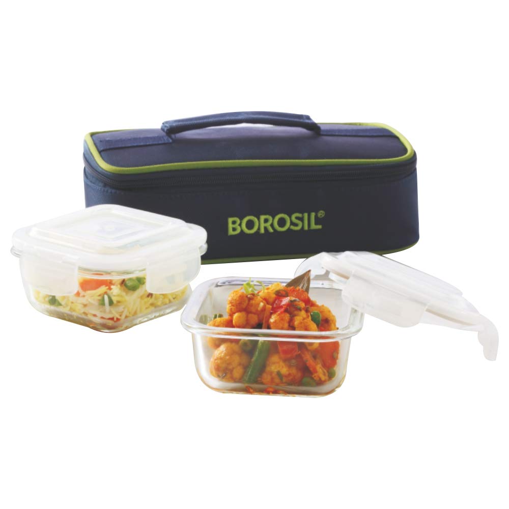 Oliveware Insulated Meal Carrier with Glass Containers
