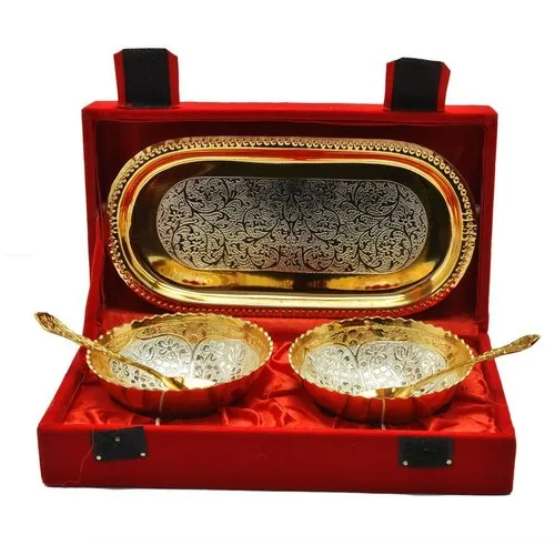Oval Silver Dry Fruit Box Set