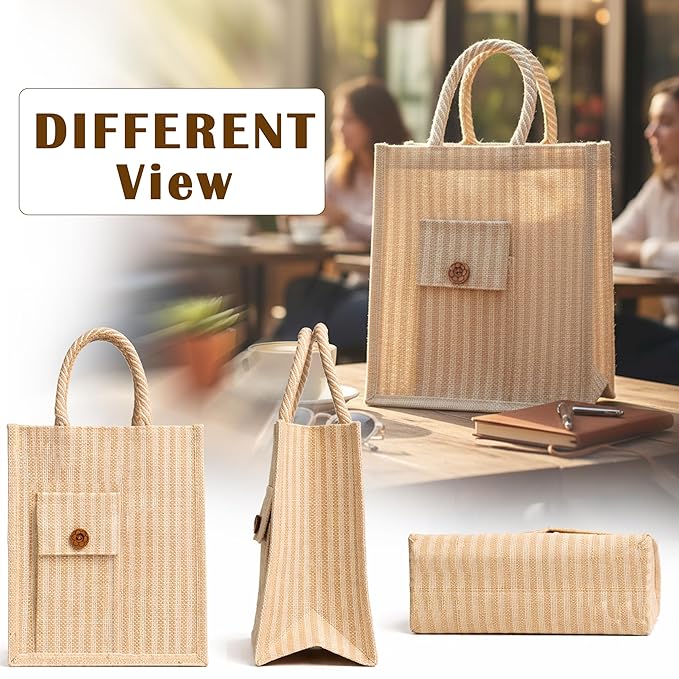 Premium Bamboo Handle Jute Tote Bag