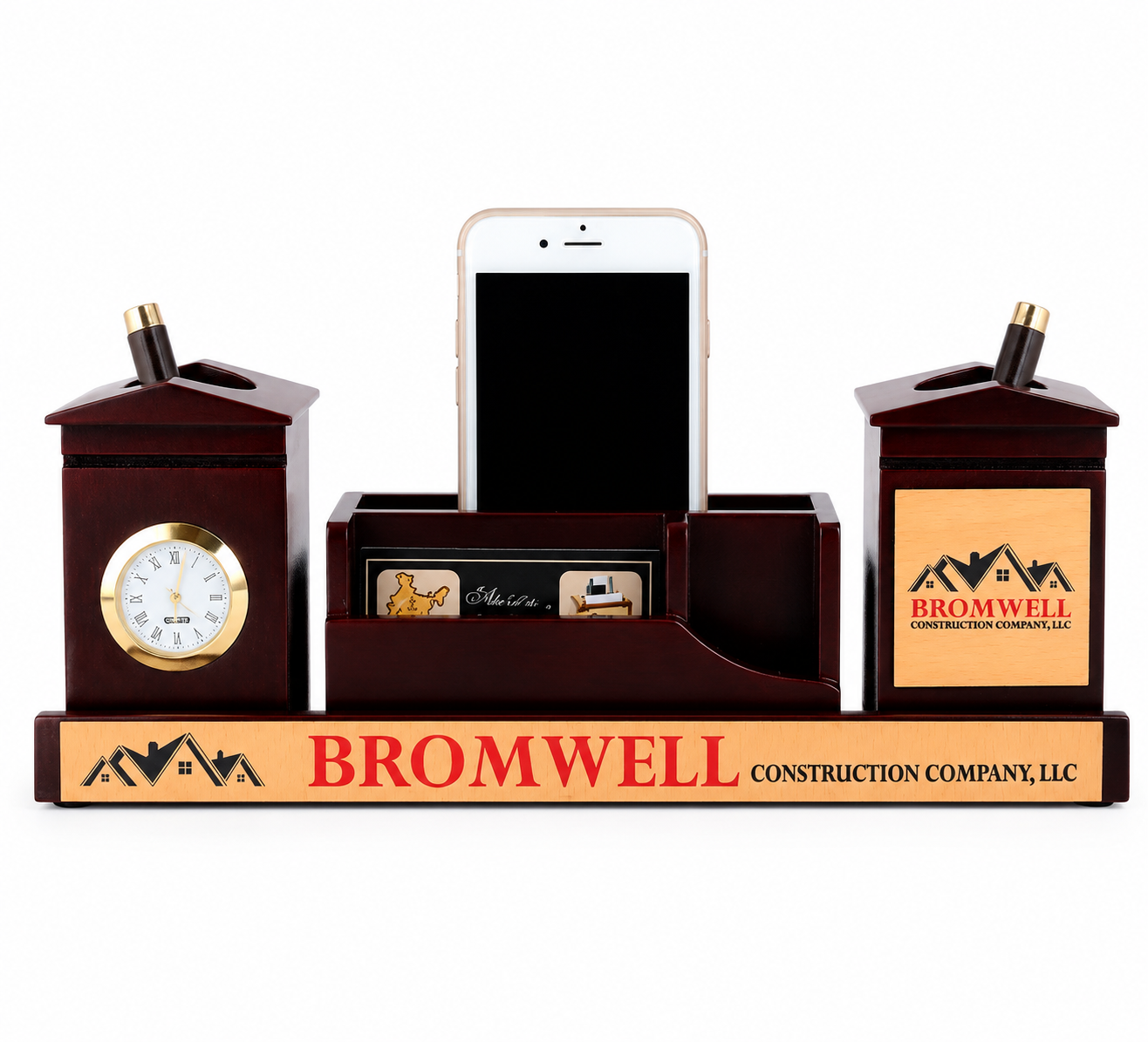 Premium Corporate Wooden Pen Stand Gift Set
