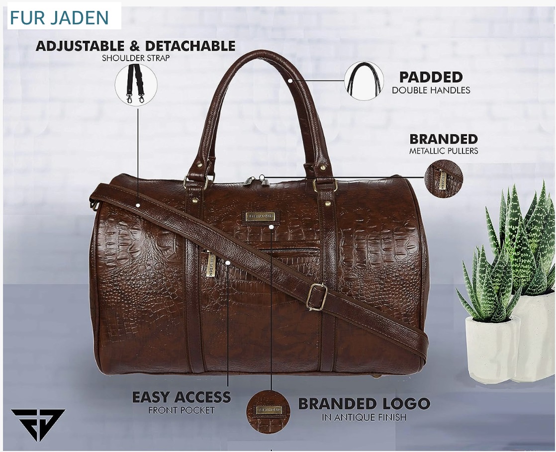 Premium Leather Canvas Duffle Bag