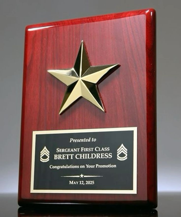Red Star Wooden Trophy