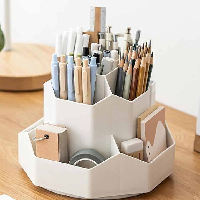 Rotating Desk Organizer Pen Pencil Holder