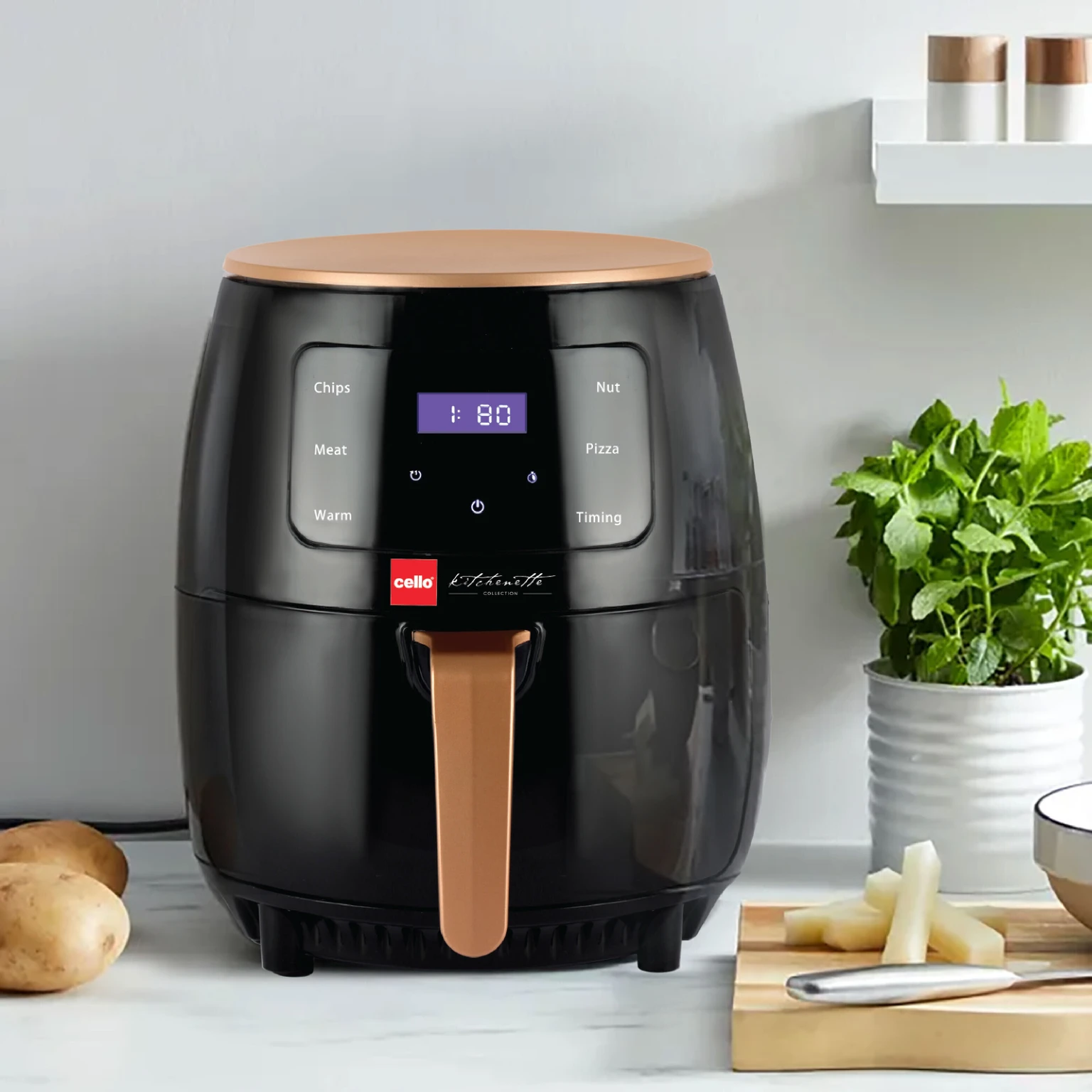Cello Smart 1400W, Rapid Air Technology | Black | Oil-free fryer | Air Fryer (4.5 L)