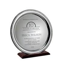 Silver Round Trophy Plaque