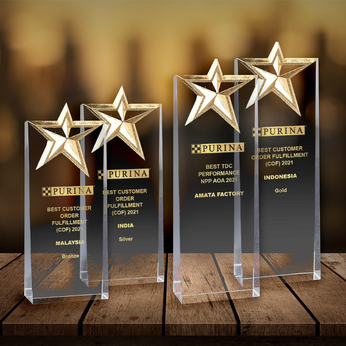 Star Crystal Trophy Set