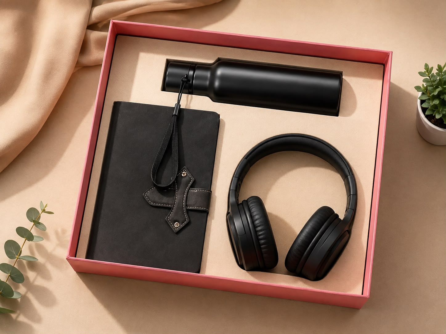 Premium 3 in 1 Corporate Gift Set – Diary, Bottle & Headphone